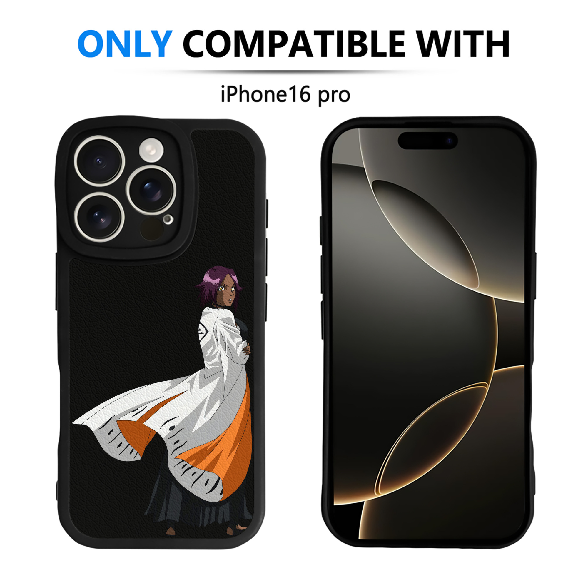 （画像用） ブリーチ 四楓院 夜一（しほういん よるいち） BLEACH Shihouin Yoruichi 【iPhone 16シリーズ対応】シリコンスマホケース（レザー調） 材質：シリコン